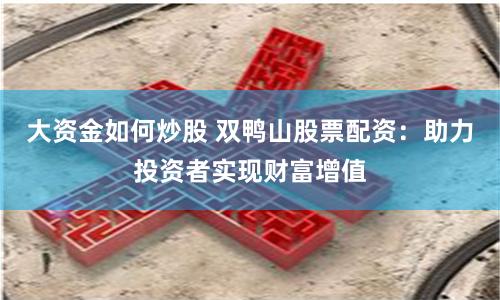 大资金如何炒股 双鸭山股票配资：助力投资者实现财富增值